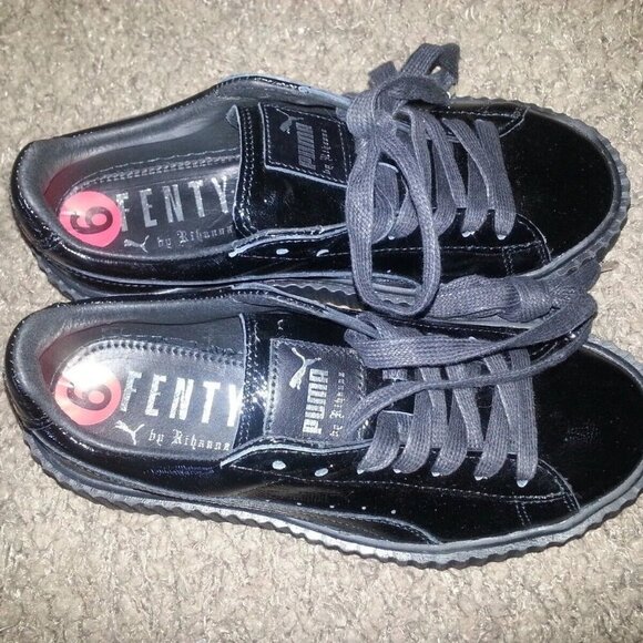 FENTY-PUMA by Rihanna Black Creeper-Crinkled Patent Leather-Sz 6-NWT - Picture 6 of 6